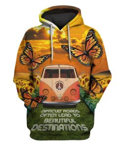 Road To Beautiful Destinations Custom T-shirt - Hoodies Apparel HD-GH1106149 3D Custom Fleece Hoodies Hoodie S