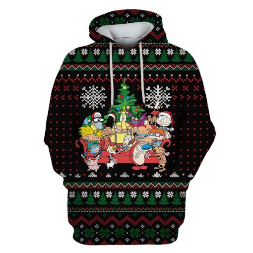 Rugrats Merry Christmas Custom T-shirt - Hoodies Apparel HD-UGL110211 3D Custom Fleece Hoodies Hoodie S
