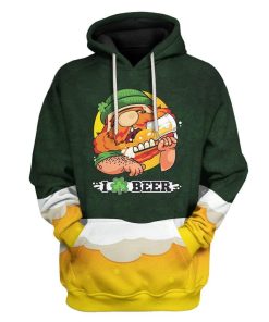 Saint Patrick's Day I Love Beer Custom T-Shirts Hoodies Apparel DK-DT1601205 3D Custom Fleece Hoodies Hoodie S 