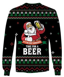 Santa Claus Drinking Beer Custom T-shirt - Hoodies Apparel HD-UGL110200 3D Custom Fleece Hoodies 