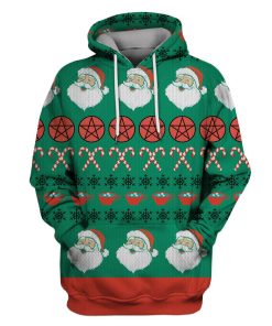 Santa Claus merry christmas Custom T-shirt - Hoodies Apparel HD-UGL110133 3D Custom Fleece Hoodies Hoodie S 