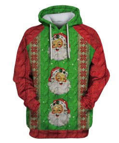 Santa Claus Merry Christmas Custom T-shirt - Hoodies Apparel HD-UGL110192 3D Custom Fleece Hoodies Hoodie S 