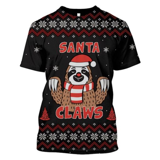 Santa Claws Custom T-shirt - Hoodies Apparel HD-UGL110202 3D Custom Fleece Hoodies T-Shirt S