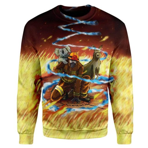 Save Australia Firefighter Custom T-Shirts Hoodies Apparel HD-QM10012010 3D Custom Fleece Hoodies Long Sleeve S