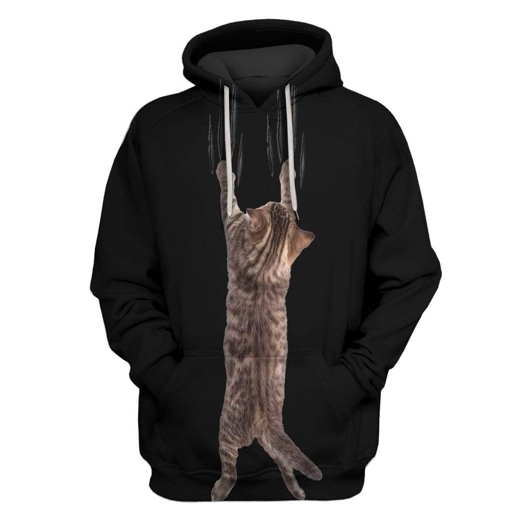 Gearhumans SCRATCHING CAT Custom T-shirt - Hoodies Apparel 1 SCRATCHING CAT Custom T-shirt - Hoodies Apparel HD-GH20430 3D Custom Fleece Hoodies Hoodie S