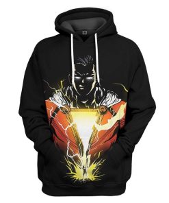 Shazam Custom T-shirt - Hoodies Apparel HD-MV111392 3D Custom Fleece Hoodies Hoodie S 
