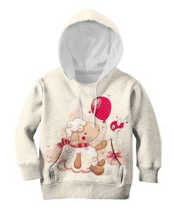 Sheep Giving Balloon To Bird Custom Hoodies T-shirt Apparel HD-PET110344K kid 3D apparel Kid Hoodie S/6-8