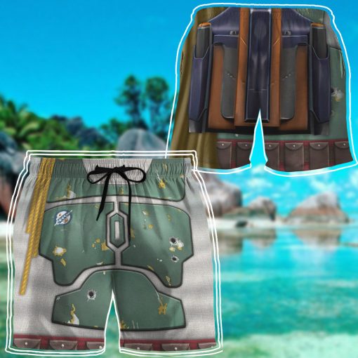 Gearhumans 3D S.W Boba Fett Hawaii Shorts