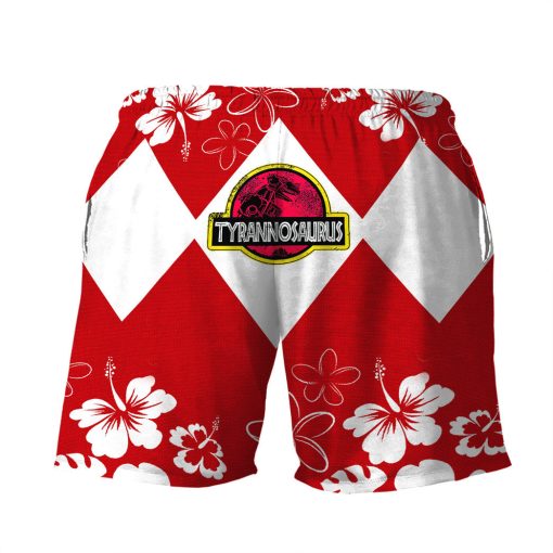 Gearhumans 3D Mighty Morphin Power Ranger Red Beach Short