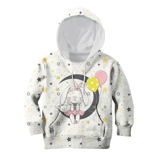 Sitting on the moon with balloon Kid Custom Hoodies T-shirt Apparel HD-PET110267K kid 3D apparel Kid Hoodie S/6-8