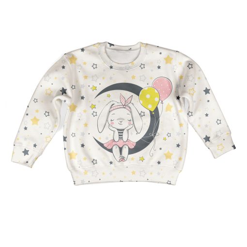 Sitting on the moon with balloon Kid Custom Hoodies T-shirt Apparel HD-PET110267K kid 3D apparel Kid Sweatshirt S/6-8