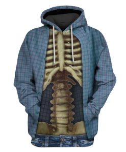 Skeleton Chest Custom T-shirt - Hoodies Apparel HD-GH20336 3D Custom Fleece Hoodies Hoodie S 