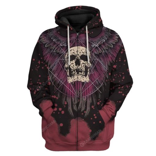 Skull Tattoo T-Shirts Hoodies Apparel BI-QM0412191 3D Custom Fleece Hoodies Zip Hoodie S
