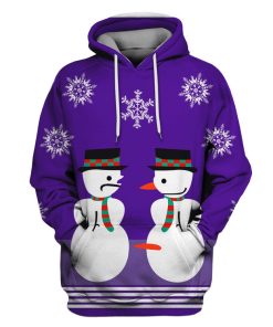 Snow Man On Christmas Custom Hoodie HD-UGL110130 3D Custom Fleece Hoodies Hoodie S 