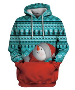 Snowman On Christmas Custom T-shirt - Hoodies Apparel HD-UGL110182 3D Custom Fleece Hoodies Hoodie S 