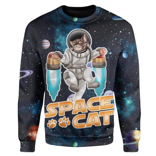 Space Cat Custom T-Shirts Hoodies Apparel CT-AT3112195 3D Custom Fleece Hoodies Long Sleeve S