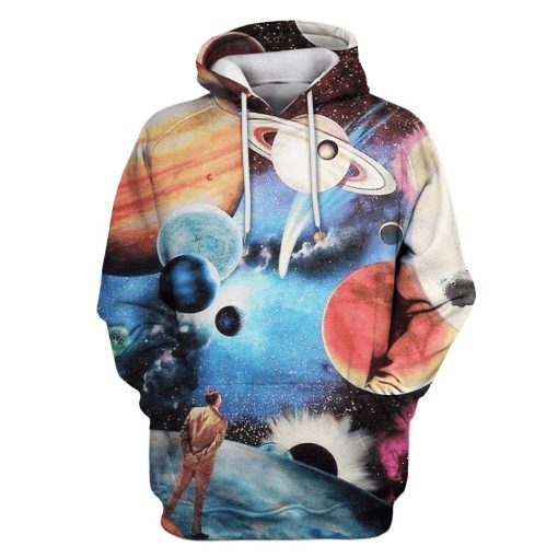 Spaceman Thinking About Universe Custom T-shirt - Hoodies Apparel GH110372 3D Custom Fleece Hoodies Hoodie S