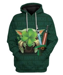 St Patrick Baby Yoda Custom T-Shirts Hoodies Apparel HD-TA1401204 3D Custom Fleece Hoodies Hoodie S 