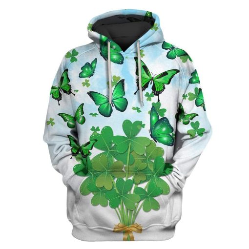 St Patricks Day Funny with butterfly Custom T-shirt - Hoodies Apparel HD-GH110698 3D Custom Fleece Hoodies Hoodie S