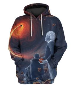 Stephen Hawking and Albert Einstein Custom T-shirt - Hoodies Apparel HD-GH20213 3D Custom Fleece Hoodies Hoodie S 