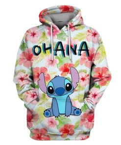 Stitch Ohana Hoodies - T-Shirts - Zip Hoodies Apparel HT110107 3D Custom Fleece Hoodies Hoodie S 