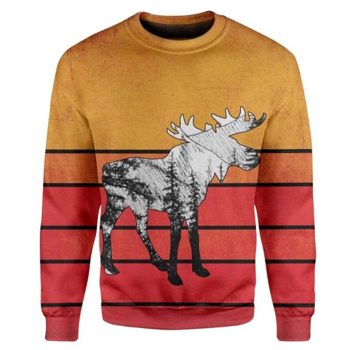 Sunset Moose Custom T-Shirts Hoodies Apparel HD-TA2001204 3D Custom Fleece Hoodies Long Sleeve S