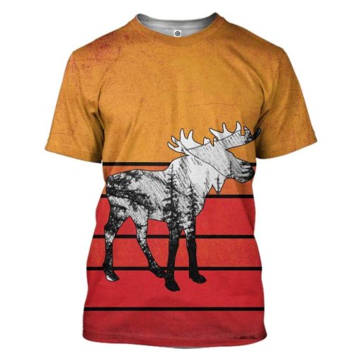 Sunset Moose Custom T-Shirts Hoodies Apparel HD-TA2001204 3D Custom Fleece Hoodies T-Shirt S