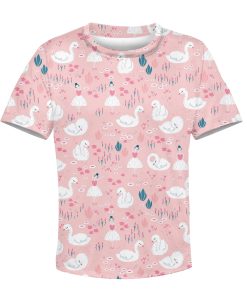 swans and little ballet dancers Kid Custom Hoodies T-shirt Apparel HD-PET110334K kid 3D apparel Kid T-Shirt XS