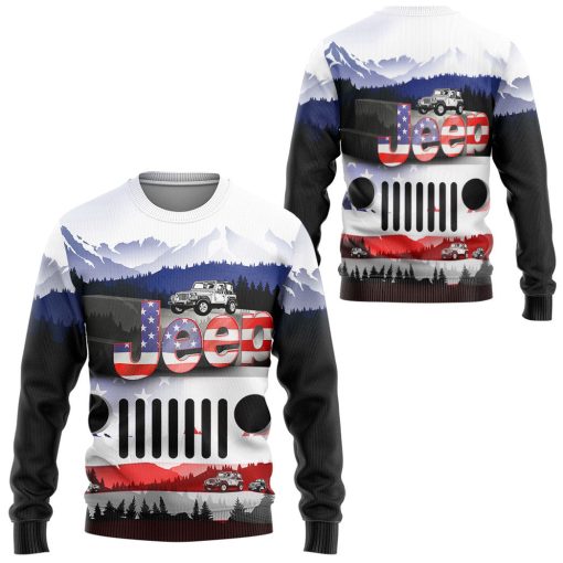 Gearhumans 3D Jeep American Flag Tshirt Hoodie Apparel