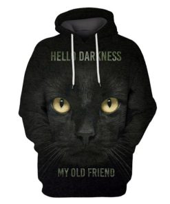 The Cat Hello Darkness My Old Friend Hoodies - T-Shirts Apparel PET110188 3D Custom Fleece Hoodies Hoodie S 