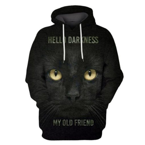 The Cat Hello Darkness My Old Friend Hoodies - T-Shirts Apparel PET110188 3D Custom Fleece Hoodies Hoodie S