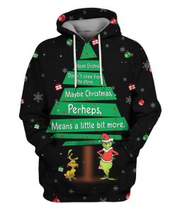 The grinch merry christmas Custom T-shirt - Hoodies Apparel HD-MV110640 3D Custom Fleece Hoodies Hoodie S 