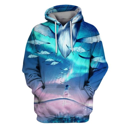 The little girl seeing whales in the sea Custom T-shirt - Hoodies Apparel WHA110110 3D Custom Fleece Hoodies Hoodie S