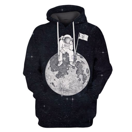 The Lonely Astronut OuterSpace Custom T-shirt - Hoodies Apparel GH110335 3D Custom Fleece Hoodies Hoodie S