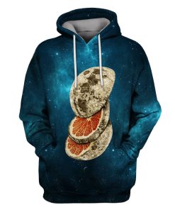 The Moon in the Galaxy Background Custom T-shirt - Hoodies Apparel GH110236 3D Custom Fleece Hoodies Hoodie S