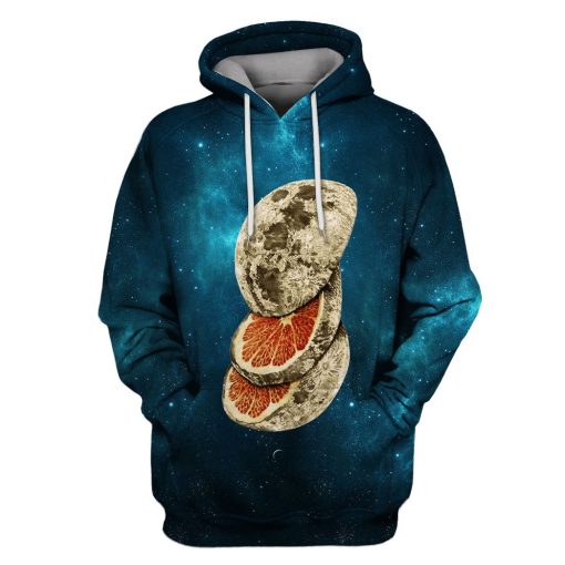 The Moon in the Galaxy Background Custom T-shirt - Hoodies Apparel GH110236 3D Custom Fleece Hoodies Hoodie S