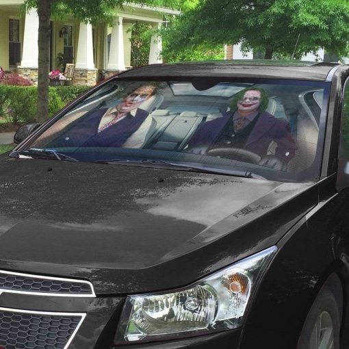 Gearhumans The Office Joker Custom Auto Car SunShade 3 The Office Joker Custom Auto Car SunShade GN220711 Auto Sunshade