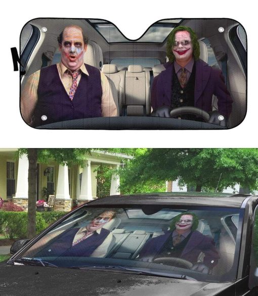 Gearhumans The Office Joker Custom Auto Car SunShade 9 The Office Joker Custom Auto Car SunShade GN220711 Auto Sunshade