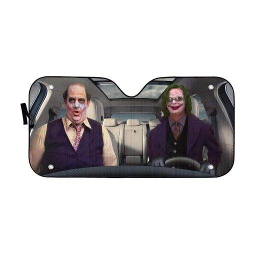 Gearhumans The Office Joker Custom Auto Car SunShade 1 The Office Joker Custom Auto Car SunShade GN220711 Auto Sunshade 57''x27.5''