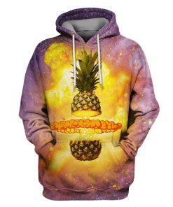 The Pineapple in the Galaxy background Custom T-shirt - Hoodies Apparel GH110237 3D Custom Fleece Hoodies Hoodie S 