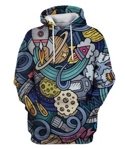 The Space with many planets Custom T-shirt - Hoodies Apparel HD-GH110288 3D Custom Fleece Hoodies Hoodie S 
