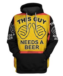 This guy needs a beer Custom T-shirt - Hoodies Apparel HD-GH20345 3D Custom Fleece Hoodies Hoodie S 