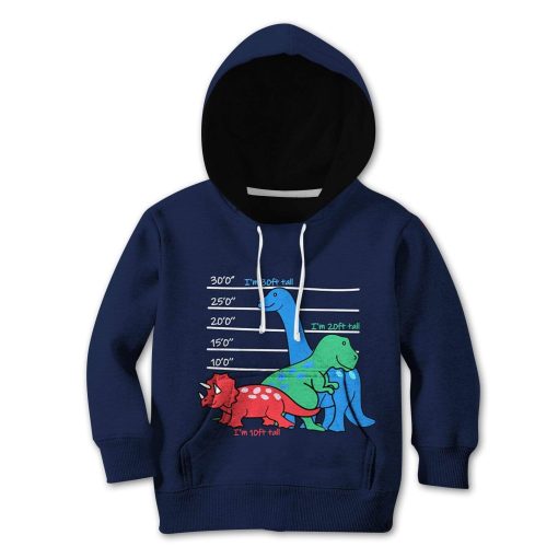 Three Dinosaurs Custom Hoodies T-shirt Apparel HD-GH1106123K kid 3D apparel Kid Hoodie S/6-8