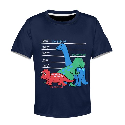 Three Dinosaurs Custom Hoodies T-shirt Apparel HD-GH1106123K kid 3D apparel Kid Sweatshirt S/6-8