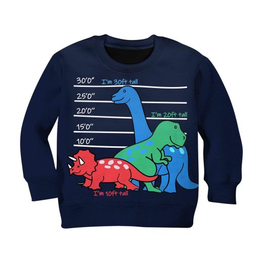 Three Dinosaurs Custom Hoodies T-shirt Apparel HD-GH1106123K kid 3D apparel Kid T-Shirt XS