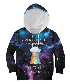 Time To Be A Unicorn Custom Hoodies T-shirt Apparel HD-UNI110164K kid 3D apparel Kid Hoodie 2XS/3-4