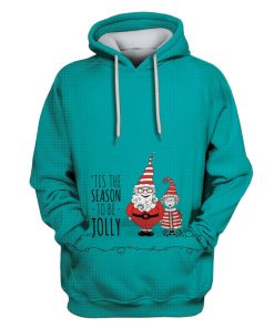 TIS THE SEASON TOBE JOLLY MERRY CHRISTMAS Custom T-shirt - Hoodies Apparel HD-UGL110221 3D Custom Fleece Hoodies Hoodie S 
