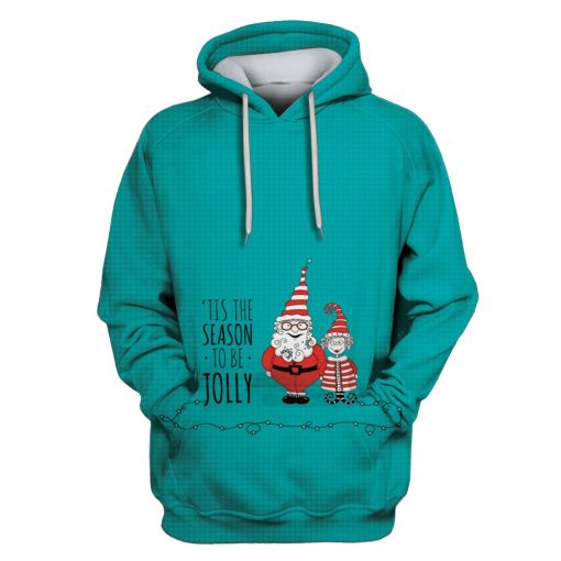 TIS THE SEASON TOBE JOLLY MERRY CHRISTMAS Custom T-shirt - Hoodies Apparel HD-UGL110221 3D Custom Fleece Hoodies Hoodie S