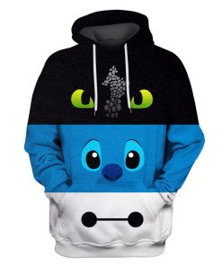 toothless Stitch and Baymax T-Shirts - Zip Hoodies Apparel MV110544 3D Custom Fleece Hoodies Hoodie S 
