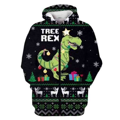 Tree Rex Custom T-shirt - Hoodies Apparel HD-UGL110194 3D Custom Fleece Hoodies Zip Hoodie S